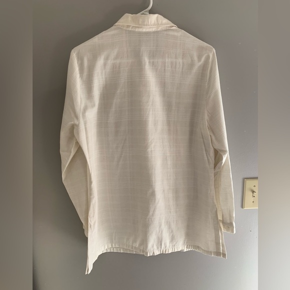 Coldwater Creek Womens Blouse PL Cream Long Sleeve Embroidered Floral Boho - Picture 6 of 8